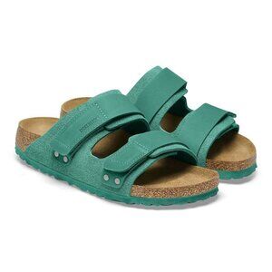 Birkenstock Shoes Uji Green Nubuck Suede Leather Sandals